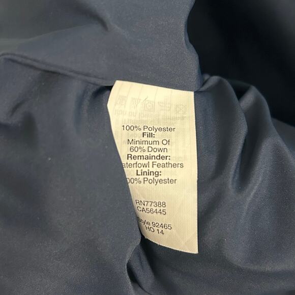 J Crew Puffer Vest Down Feather Quilted Navy Blue Bronze Medium Sleeveless - Picture 8 of 8